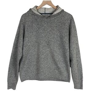 MICHAEL‎ BASTIAN Cotton Linen Wool Blend Hoodie Men's S (40") Gray Sweater L/S